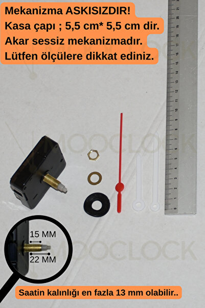 MOOCLOCK Clock Mechanism, Silent Wall Clock Mechanism, 22 mm Shaft, Scorpion-...