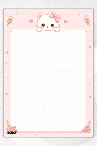Ficksy A4 Notepad Checkered Notebook - 50 Sheets - Memopad - Notepad - Notepa...