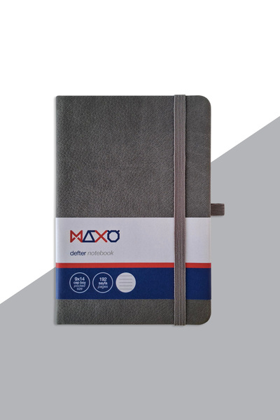 Maxo Mini Cep Boy Sert Kapaklı Not Defteri 9x14 cm, 192 sayfa, çizgili, kalem...