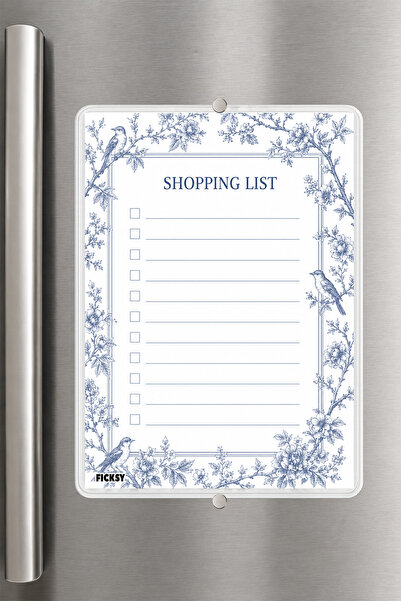 Ficksy Alışveriş Listesi - A5 - Mıknatıslı - PVC - Buzdolabı Notluk & Masaüst...
