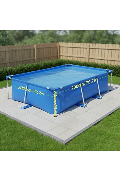 HI-FINE Large Outdoor Frame Swimming Pool, Triple Layer PVC Family Above Grou...