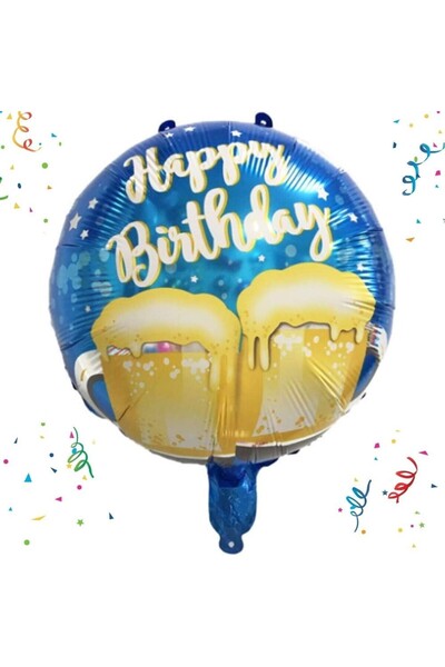 genaja Balon din Folie Metalizată, Mini Figurină Rotundă, Model Halbe de Bere
