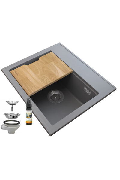 Granitan Set chiuveta bucatarie si spray, Granitan, Granit, Gri