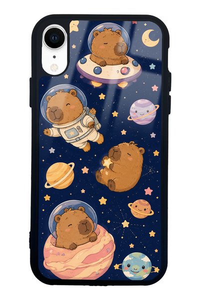 Spoyi iPhone Xr Glossy Phone Case with Cosmic Capybara Design