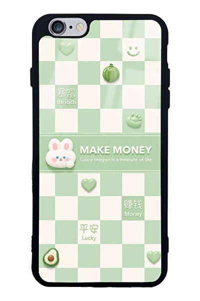 Spoyi iPhone 6 Plus Green Make Money Tasarımlı Glossy Telefon Kılıfı