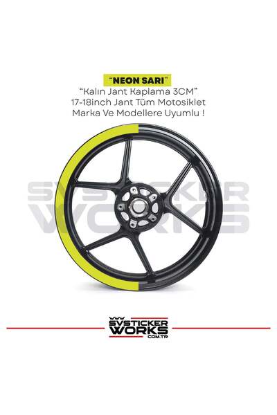 ARONA Motorcycle Wheel Rim Plating Half High Quality Foil 1 Pack Neon Yellow ...