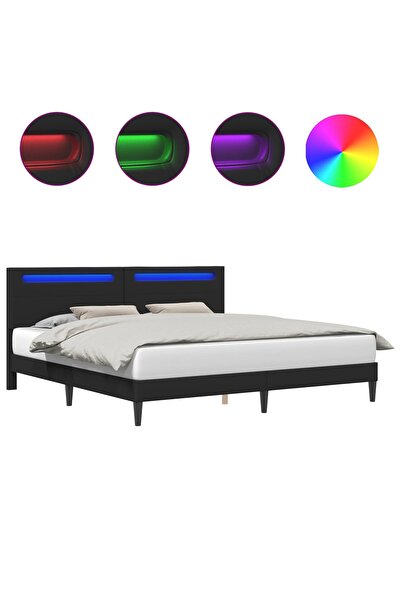 vidaxl Cadru de pat Negru 180 x 200 cm Piele artificială
