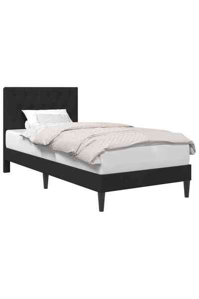 vidaxl Cadru de pat cu headboard Negru 100 x 200 cm Catifea