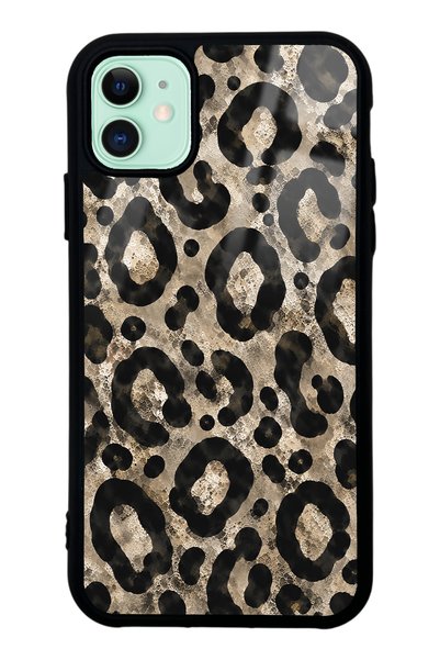 Spoyi iPhone 11 Brown Leopard Design Glossy Phone Case