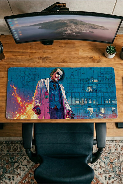 Halura Joker 30x70 Desenli Dijital Baskılı Oyuncu Mousepad XXL Kaymaz Tabanlı