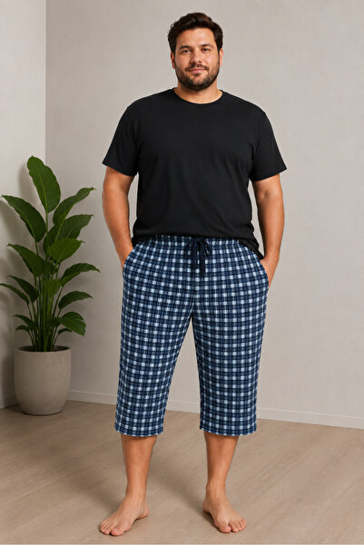 FORMO Men's 100% Natural Large Size Cotton Quality Capri Pants with Pockets