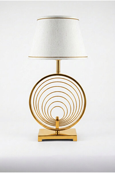 LUMINZO Voldem Gold Luxury Series White Headboard Round Slim Design Metal Lam...