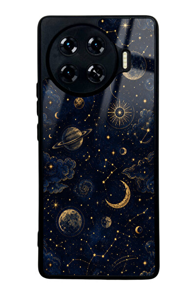 Spoyi Tecno Spark 20 Pro Plus Celestial Night Tasarımlı Glossy Telefon Kılıfı