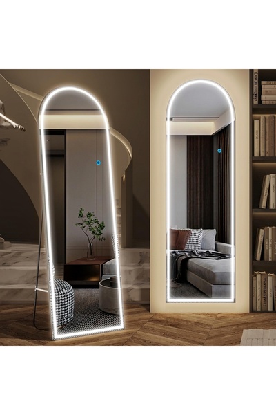 LVSOMT Oglindă LED, LVSOMT, Lumina Reglabila si Sticla Anti-Explozie, 153x50 ...