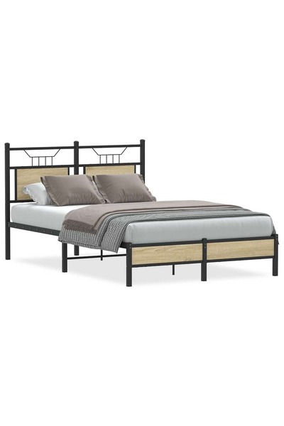 vidaxl Cadru pat fără saltea stejar sonoma 120x190 cm, lemn prelucrat