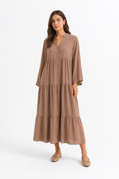 Soul Mink Color Layered Casual Dress 32437