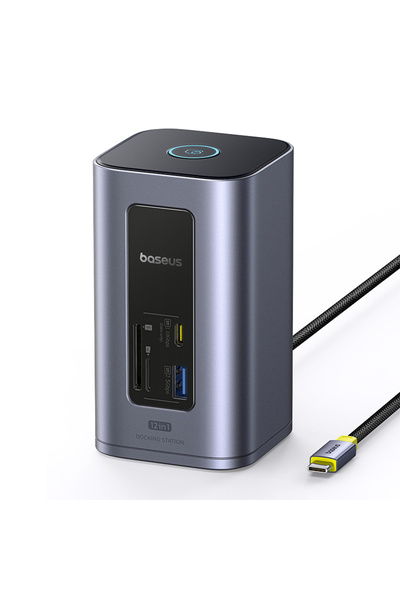 Baseus Spacemate Stație de andocare USB-C 12-în-1 100W 4K HDMI 10Gbps Gri
