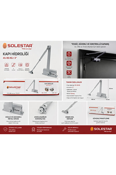SOLESTAR هيدروليكية للباب 45-65 كجم / 3 بوصة STR-1151