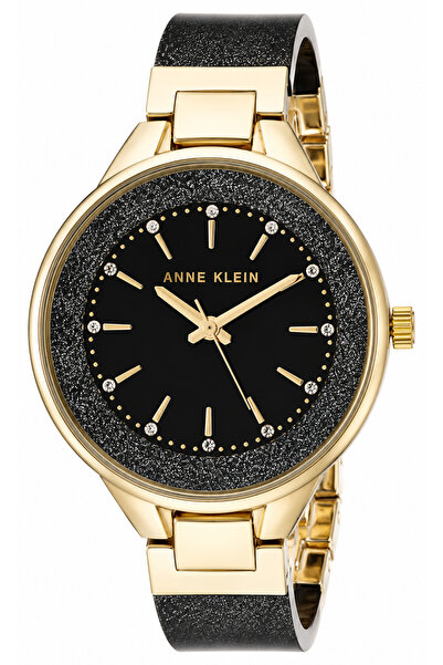 Anne Klein Women’s Elegant black Bangle Watch – Premium Crystal Accents