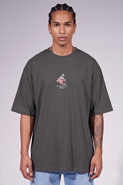The Champ Clothing Tricou oversize pentru bărbați, cu imprimeu Shark Hello, a...