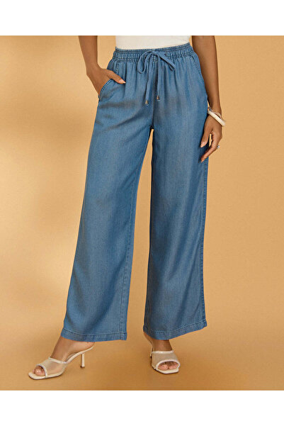 REDTAG Women Blue Wide Leg Pants