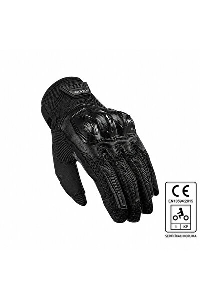 MOTOANL Motorcycle Gloves Black Full Protection En13594 Certified Biker Gloves