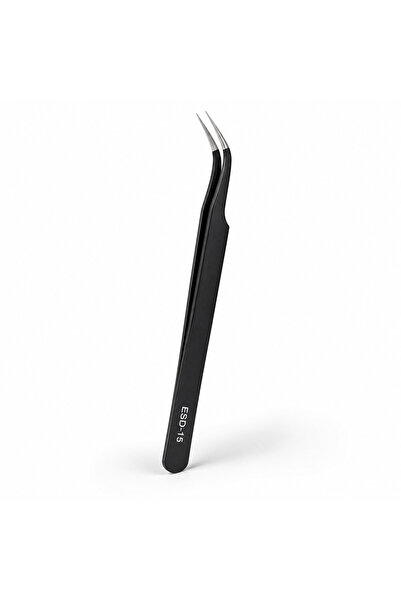 PİYATECH ESD-15 ملقط احترافي دقيق ذو طرف منحني مضاد للمغناطيسية من الفولاذ ال...