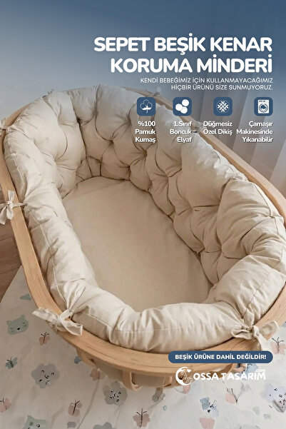 yasetex tasarım 100% Cotton Fabric Basket Edge Protection Cushion for Crib