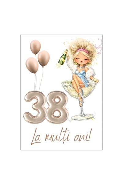 OEM Felicitare 13x18 cm cu plic, aniversare 38 de ani
