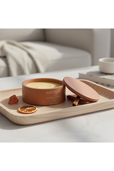 Novélia Stüdyo Serisi Soya Wax Mum, Kapaklı – 8 Koku Seçeneği, Minimalist İsk...