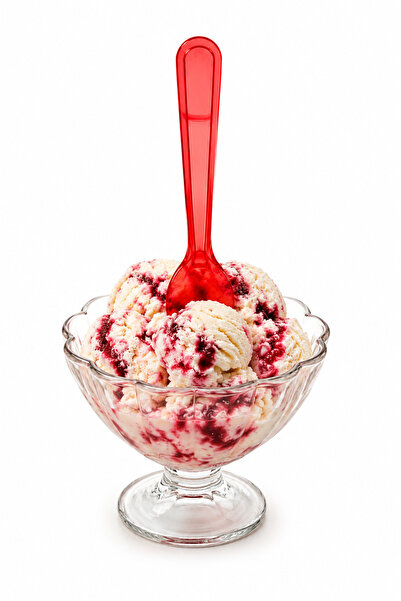 alenked Mika Ice Cream Spoon Red 2.6 Gr 50 Pieces