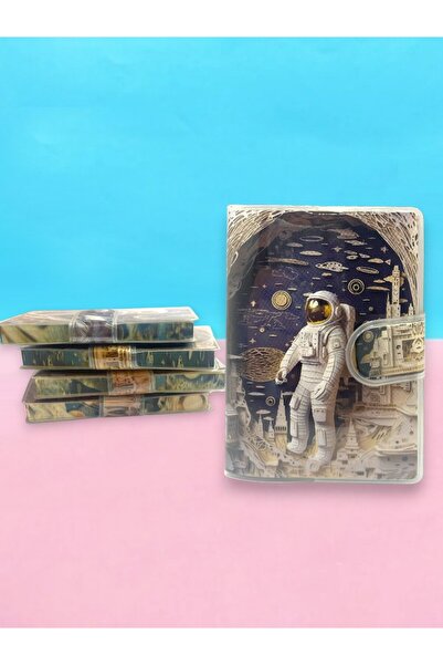 Limmy 3D Look Astronaut A7 Notepad, Snap Pocket Notebook - Yellow