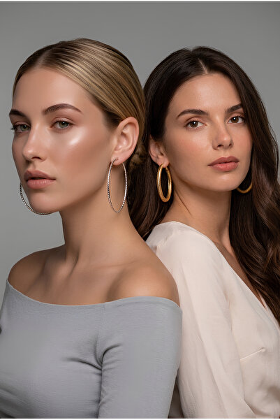 vue Eye-Catching Twisted Diamond Pattern and Striped Thick Tube Hoop Earrings...