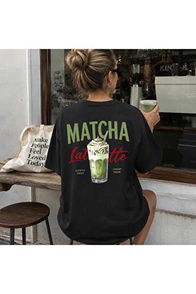 Grafftee Clothing تي شيرت مطبوع عليه ماتشا لاتيه للجنسين مقاس كبير