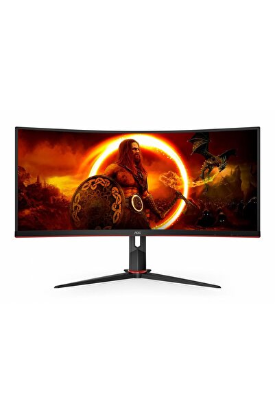 Aoc CU34G2XP/BK Monitor de gaming curbat UWQHD VA de 34 de inci, 180Hz, 1ms