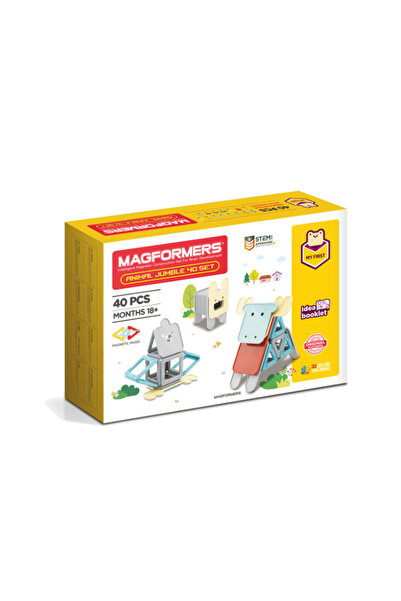 Clicstoys Set magnetic de construcție - Magformers Animale, 40 piese