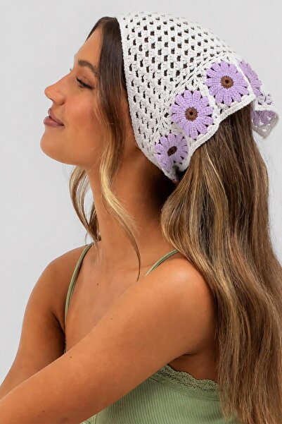 New Obsessions Floral Knitted Triangle Bandana