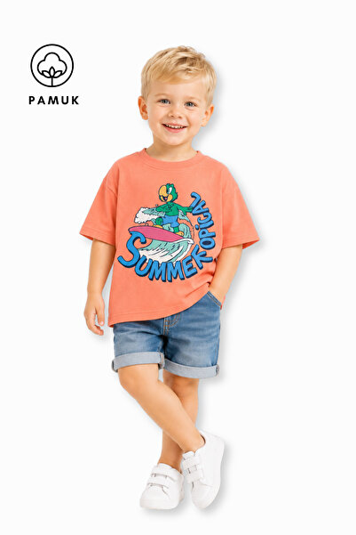 difa kids Tricou de vară pentru băieți, cu mânecă scurtă, cu imprimeu Papagal