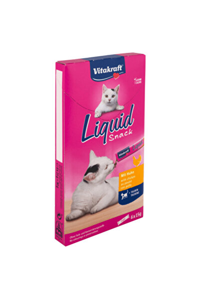 Vitakraft Snack lichid pentru pisici cu Pui si Taurina 6x15g