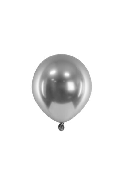 Partydeco Set 50 baloane cromate, 12cm, argintii