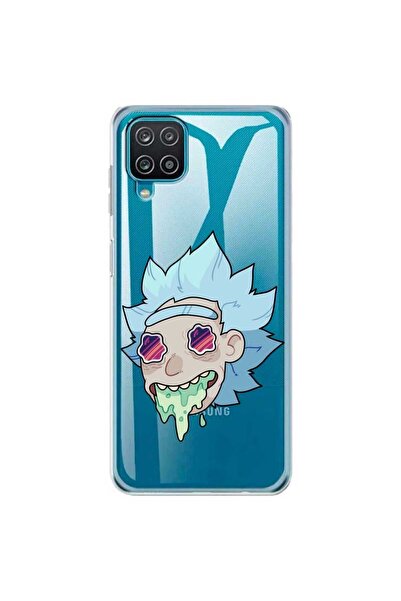 OEM Калъф, съвместим със Samsung Galaxy A12, прозрачен силиконов, с мотив Рик...