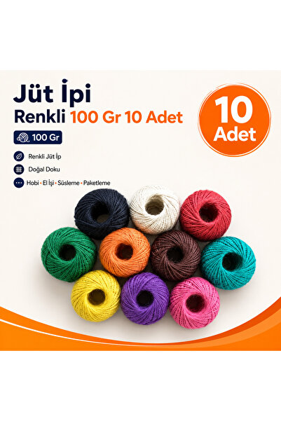Akkaymak Jüt İpi Renkli 100 Gr 10 Adet
