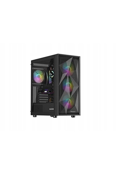 Kraft&dele Carcasă PC Genesis Diaxid 605 ARGB Midi Tower ATX cu fereastră, ne...