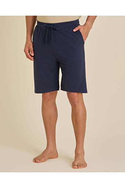 REDTAG Men Navy Plain Pyjama Shorts