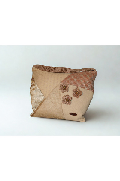 QuZeLLiK Patchwork Desenli Tığ İşi Çiçekli Clutch Çanta