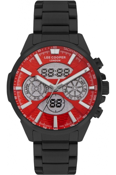 Lee Cooper Ceas de modă roșu pentru bărbați LC07878.680, pentru un cadou