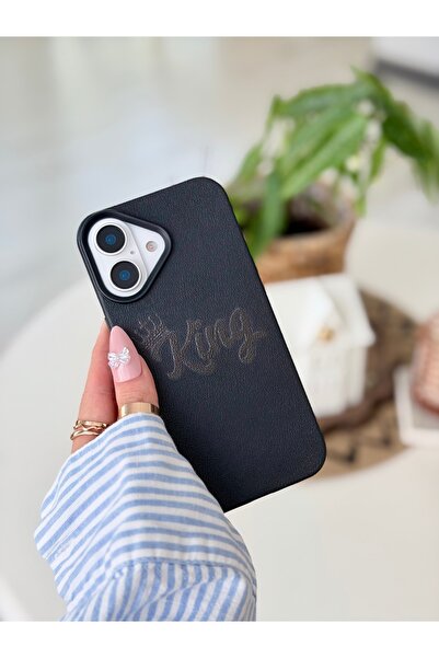 Go Aksesuar Iphone 16 Uyumlu Baskı KiNG Tasarımlı Esnek Koruyucu Silikon Kılıf