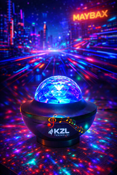 Maybax Şarjlı Bluetooth Hoparlör RGB Disco Işıklı Müzik Senkronlu Parti Lamba...