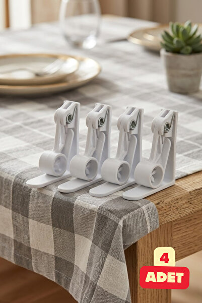 Vekorr 4 Pieces of Tablecloth Fixing Clips with Spring, Practical Anti-Slip F...