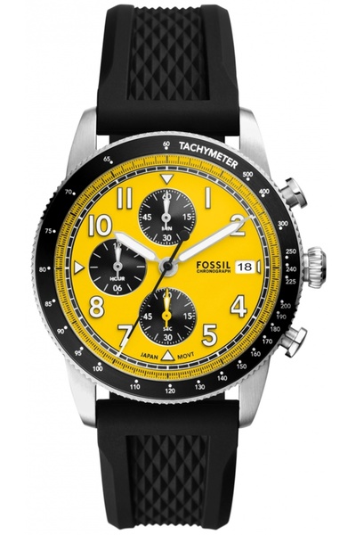 Fossil Ceas sportiv galben pentru bărbați FS6044